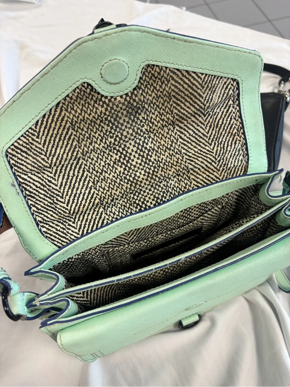 Kate Spade Grey Crossbody / Rebecca Minkoff Black and Mint Crossbody Handbags